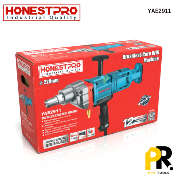 CAROTTEUSE ELECTRIQUE 220MM 4000W BRUSHLESS HONESTPRO | YAE2911 آلة حفر