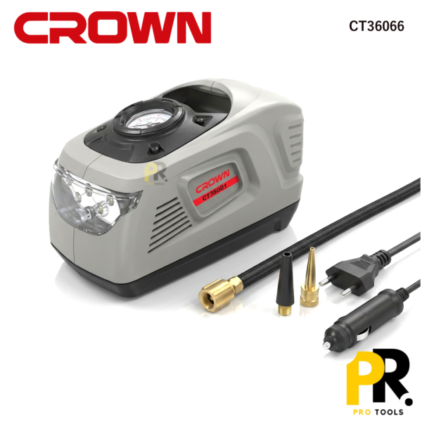 COMPRESSEUR AUTO 12V/220V 276W CROWN | CT36066 ميني كمبريسور