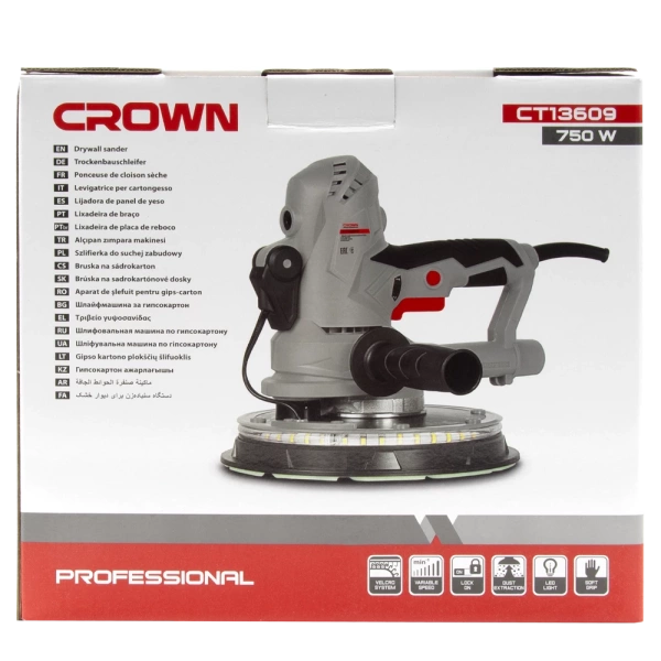 PONCEUSE ENDUIT 250W 180mm CROWN | CT13609  مكينة صنفرة الحوائط الجافة