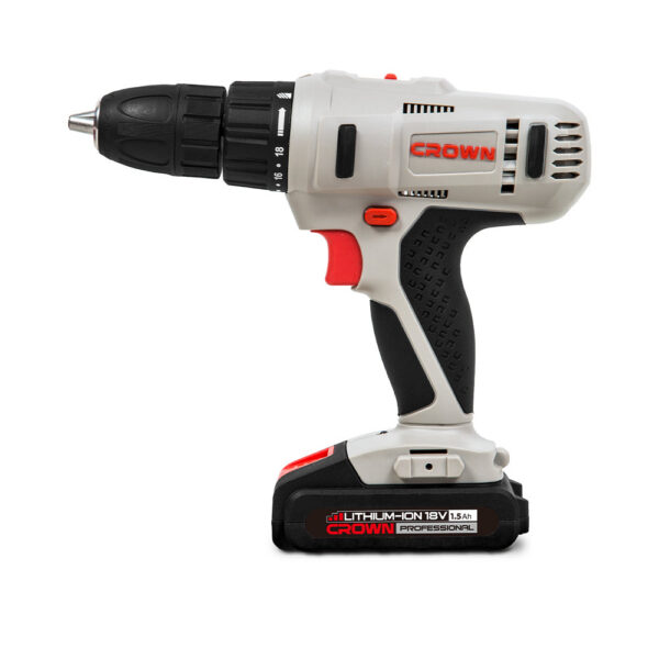 CT21056L-left.jpg VISSEUSE PERCEUSE 18V 2 BATTERIE 1,5AH CROWN | CT21056LM-1.5 BMC أداة فك البراغي