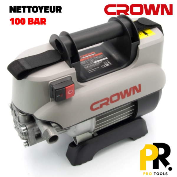 NETTOYEUR HAUTE PRESSION PORTATIF 100BAR 1400W CROWN | CT42056 جهاز التنظيف  المحمول بالضغط العالي