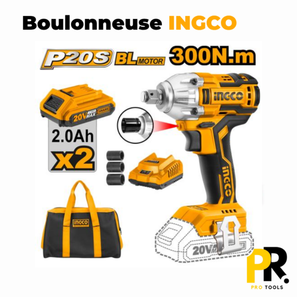 CLE A CHOC BOULONNEUSE INGCO 300N.M 20V BRUSHLESS