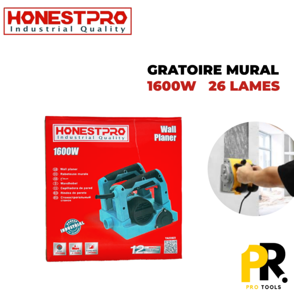 GRATOIRE_MURAL_HPRO.png GRATOIRE MURAL 1600W 26 LAMES HONESTPRO | YAE2821 جهاز كاشط الجدران