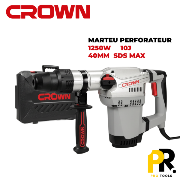 MARTEAU PERFORATEUR 10J 1250W 40MM SDS MAX CROWN | CT18118 مثقاب ثقب الصخور