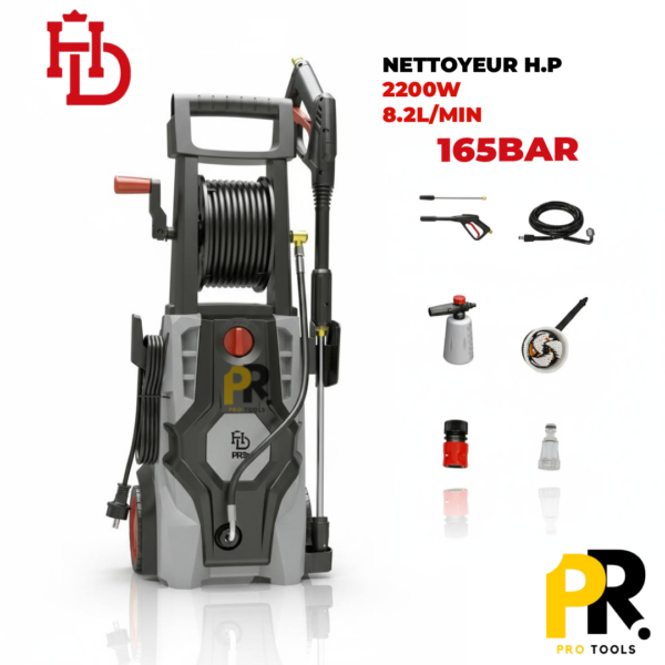 NETTOYEURHAUTEPRESSION165BAR2100WHDPRO1PROTOOLS.png NETTOYEUR HAUTE PRESSION 165BAR 2200W HDPRO | جهاز التنظيف بالضغط العالي