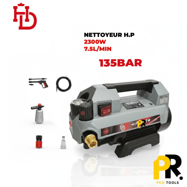 NETTOYEURHAUTEPRESSIONPORTATIF135BAR2300WHDPRO1PROTOOLS.png NETTOYEUR HAUTE PRESSION PORTATIF 135BAR 2300W HDPRO | جهاز التنظيف المحمول بالضغط العالي