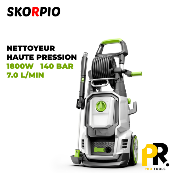 NHP140BARSKORPIO.png NETTOYEUR HAUTE PRESSION 140BAR 1800W SKORPIO | LT407G-1800B جهاز التنظيف بالضغط العالي