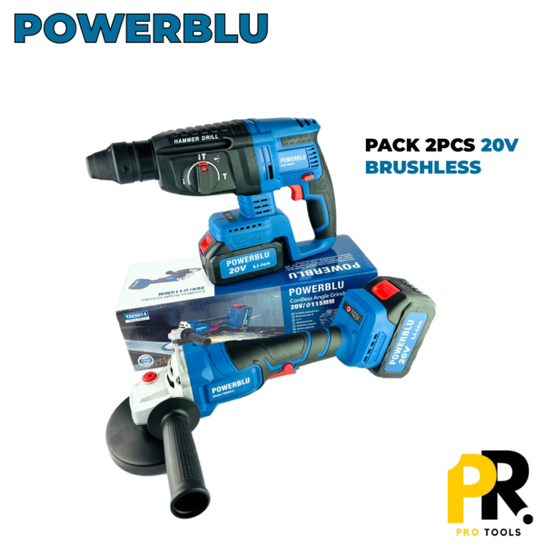 PACK 2PCS BATTERIE 20V BRUSHLESS POWERBLU باك متعدد الاستخدامات