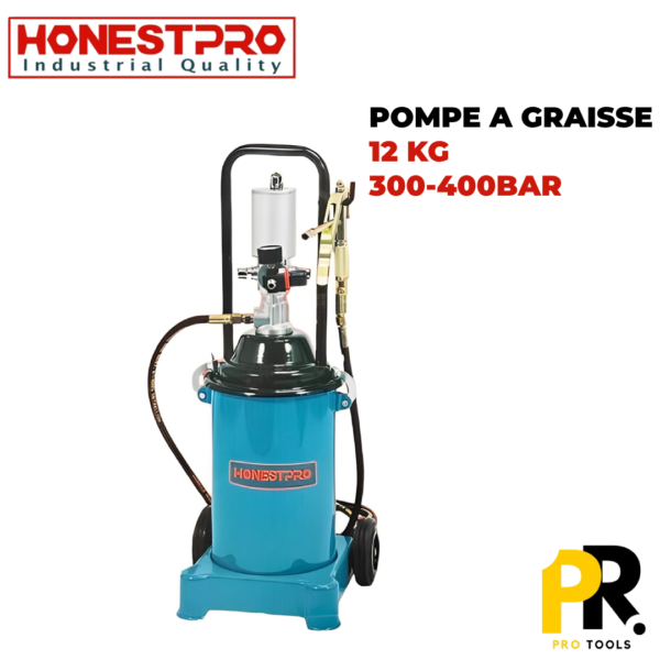 POMEAGRAISSEHRO12KG.png POMPE A GRAISSE PNEUMATIQUE 12KG HONESTPRO | YAE1169 مضخة التشحيم بالنفس