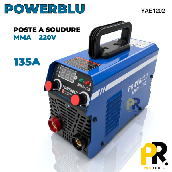POSTEASOUDUREMMA135A220VPOWERBLU_YAE12021PROTOOLS.png POSTE A SOUDURE MMA 135A 220V POWERBLU | YAE1202 جهاز التلحيم