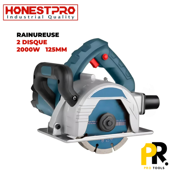 RAINUREUSE2DISQUEHPRO.png RAINUREUSE ELECTRIC 2 DISQUES 125MM 2000W HONESTPRO | YAE2818 آلة شق الجدران