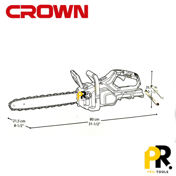 SCIE A CHAINE BATTERIE 16'POUCE 400MM 40V 4.0AH CROWN | CT29048XS-C4 منشار الخشب