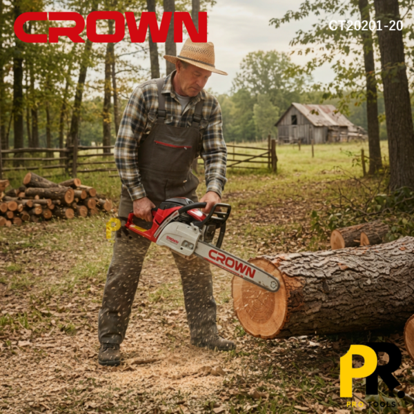 SCIE A CHAINE ESSENCE 20P 51CM 3000W CROWN | CT20201-20 منشار الخشب بالبنزين