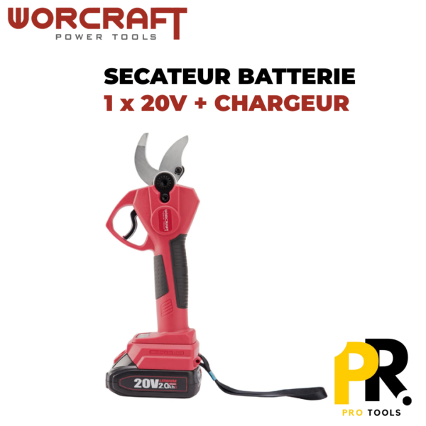 SECATEUR BATTERIE 20V 2.0AH WORCRAFT | CSC-S20LiB مقص تقليم لاسلكي