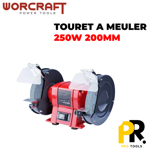 TOURETMEULER.png TOURET A MEULER 250W 200MM WORCRAFT | BG25-200 الة شحذ الأدوات