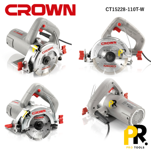TRONCONNEUSE MARBRE 110MM 45/90DEG 1300W CROWN | CT15228-110T-W منشار قطع الرخام