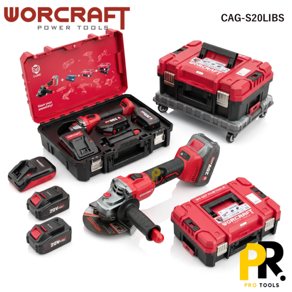 TRONCONNEUSE MEULEUSE BATTERIE 115MM 20V 4.0AH BRUSHLESS WORCRAFT | CAG-S20LIBS التقطيع
