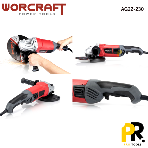 TRONCONNEUSE MEULEUSE ELECTRIQUE 2200W 230MM WORCRAFT | AG22-230 آلة التقطيع