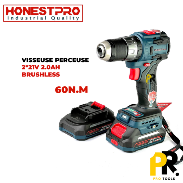 VISSEUSEPERCEUSE21V60N.MHONESTPRO_YAE61201PROTOOLS.png VISSEUSE PERCEUSE 21V 2.0AH 60N.M HONESTPRO | YAE6120 الة فك البراغي
