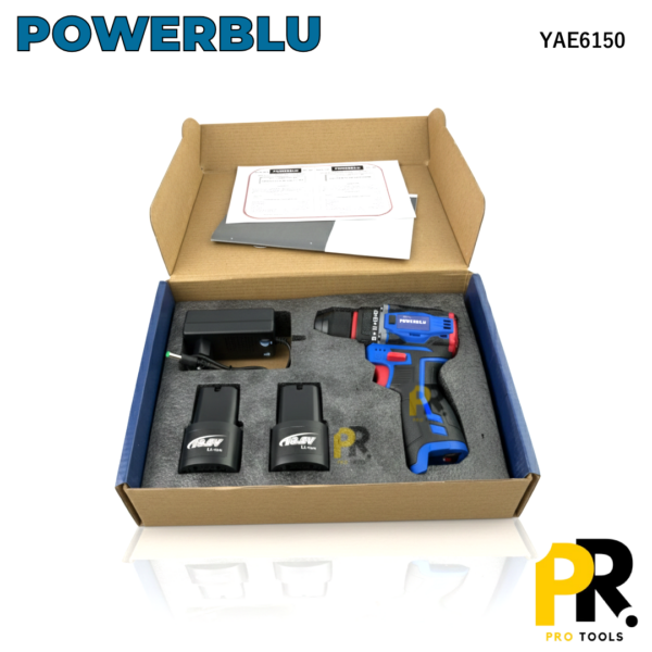 VISSEUSE PERCEUSE 16.8V 45N.M BRUSHLESS POWERBLU | YAE6150 مفك ومثقاب لاسلكي