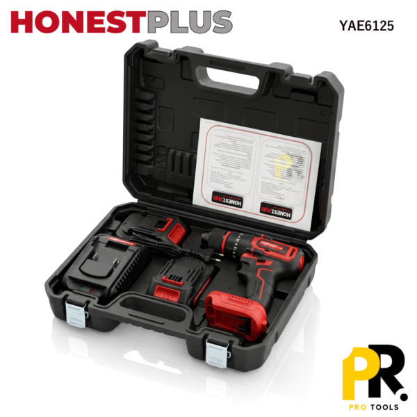 VISSEUSE PERCEUSE 21V 2.0AH 55N.M 10MM BRUSHLESS HONESTPLUS | YAE6125 الة فك البراغي