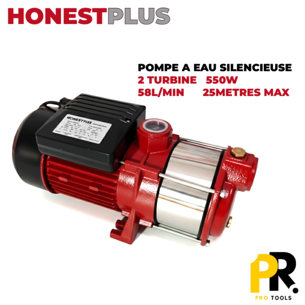 POMPE A EAU SILENCIEUSE 2 TURBINE 550W HONESTPLUS | YAE2070 مضخة