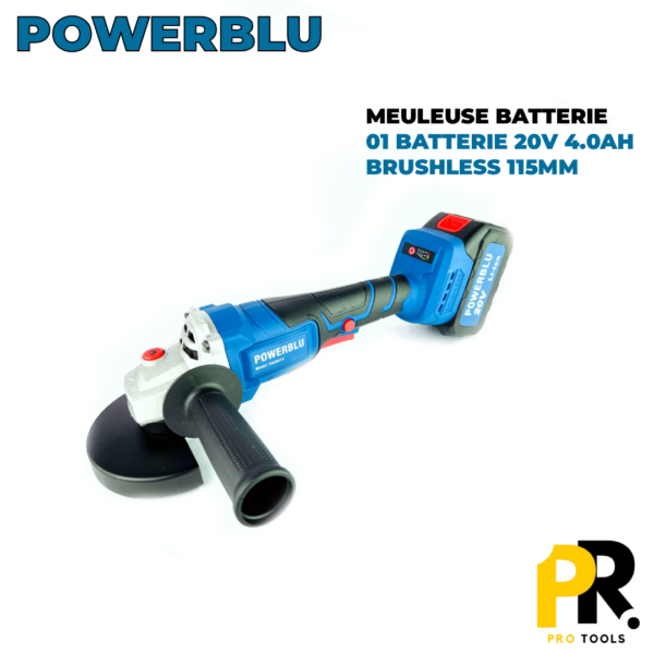 TRONCONNEUSE MEULEUSE ANGULAIRE A BATTERIE 115MM 20V 4.0AH POWERBLU | YAE6152 الة تقطيع ببطارية