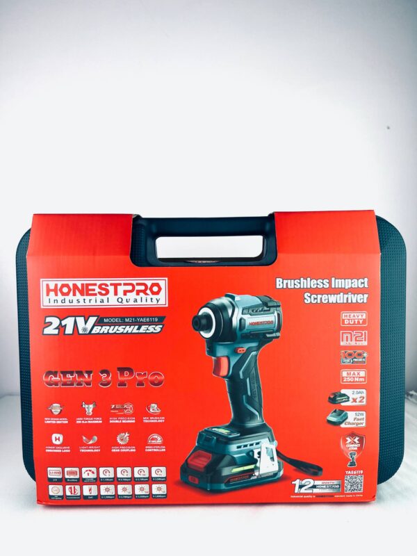 VISSEUSE A CHOC 250N.M 21V 2.0AH BRUSHLESS HONESTPRO | YAE6119 آلة فك و تركيب البراغي بالصدم