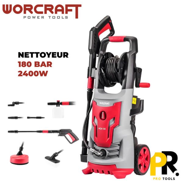 NETTOYEUR HAUTE PRESSION 180BAR 2400W WORCRAFT | HC24-120 جهاز التنظيف بالضغط العالي