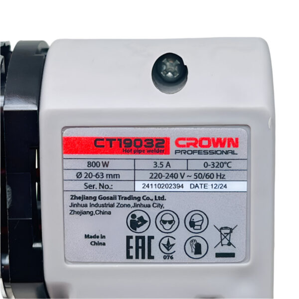 photo_5771447550967138633_y.jpg SOUDEUSE TUBE PPR 800W 20-63MM 0-300C CROWN | CT19032 آلة لحام الأنابيب