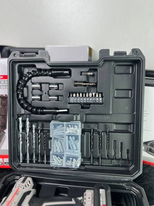 KIT VISSEUSE PERCEUSE 20V 2.0AH 29PCS CROWN | CT21102H-2-29 علبة أدوات